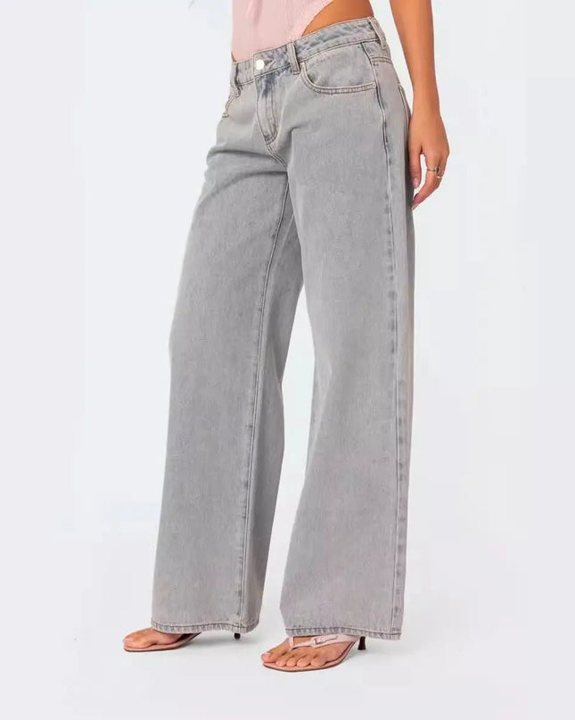 Women's Retro Printed High-Waisted Loose Jeans – Bold & Comfortable Style Alfra Retail 1
