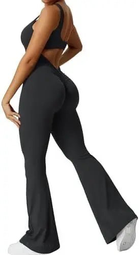 Women's Sleeveless Flare Jumpsuit - Fitness, Yoga & Long Pants Alfra Retail 1