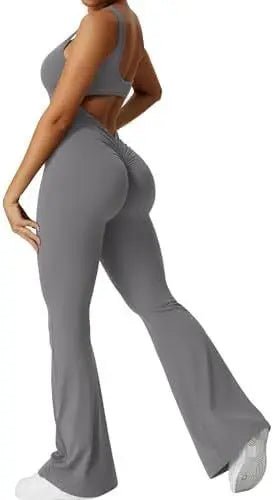 Women's Sleeveless Flare Jumpsuit - Fitness, Yoga & Long Pants Alfra Retail 1