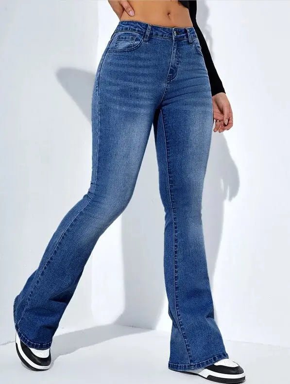 Women's Slim-Fit Flared Jeans - High Waist Stretch Trousers for Casual Fashion Alfra Retail 1