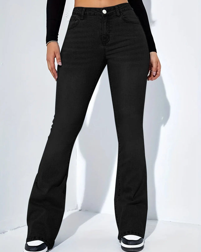 Women's Slim-Fit Flared Jeans - High Waist Stretch Trousers for Casual Fashion Alfra Retail 1