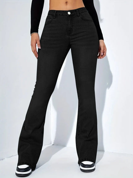 Women's Slim-Fit Flared Jeans - High Waist Stretch Trousers for Casual Fashion Alfra Retail 1