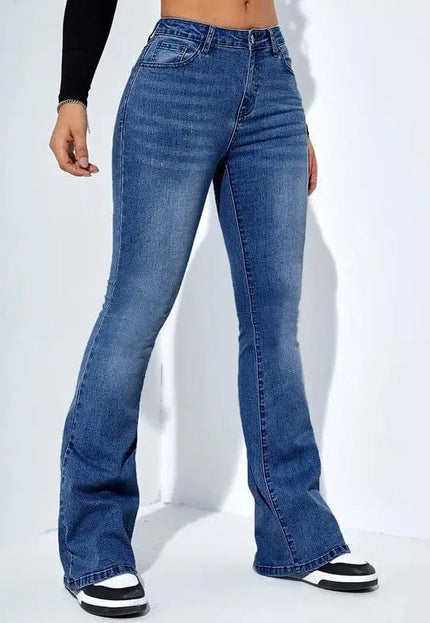Women's Slim-Fit Flared Jeans - High Waist Stretch Trousers for Casual Fashion Alfra Retail 1