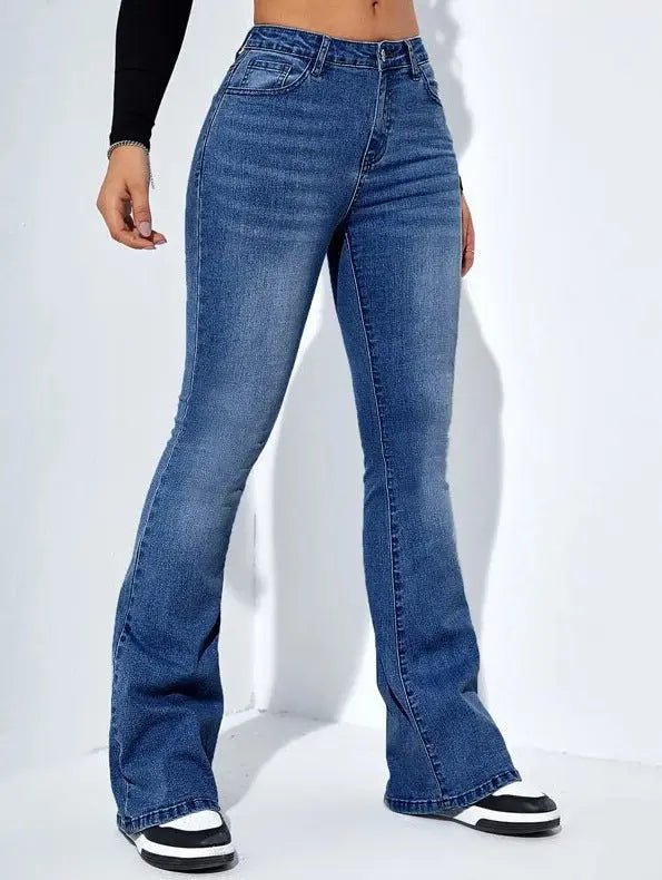 Women's Slim-Fit Flared Jeans - High Waist Stretch Trousers for Casual Fashion Alfra Retail 1
