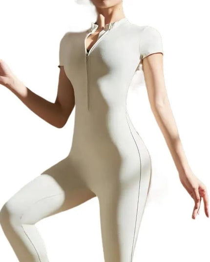 Zipper Yoga Jumpsuit - Long-Sleeved Fitness & Workout Pants for Women Alfra Retail 1
