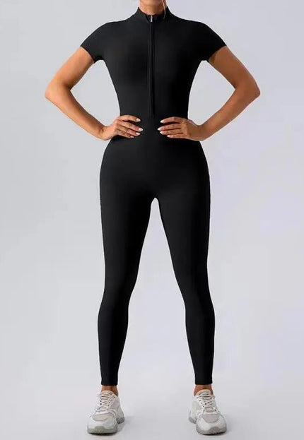 Zipper Yoga Jumpsuit - Long-Sleeved Fitness & Workout Pants for Women Alfra Retail 1